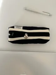 [Clam正規販売店] round pencilcase Quilting black