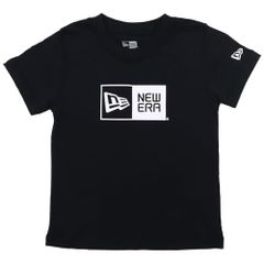 ニューエラ Child S/S Tシャツ コットン ボックスロゴ ブラック ホワイト 1枚 New Era Child S/S T-Shirts Cotton Box Logo Black White 1 Sheet