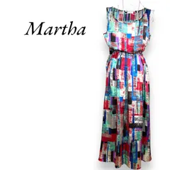Martha　マーサ　ノースリーブ　総柄　プリント　ロング　ワンピース