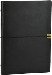 水元ストア ビジネス手帳 6穴リングノート A5 PUレザー 傷防止 差し替え可能 持ち歩き メモ帳 日記 勉強(ブラック)