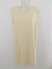 ◇ MAJESTIC LEGON クルーネック ノースリーブ ミニ ワンピース サイズM ライトベージュ系 レディース P  【1301070004189】