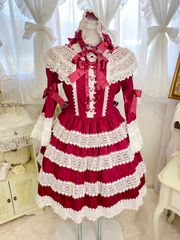 エリザベスワンピース ヘッドドレス セット エンジ 赤 ベイビーザスターズシャインブライト