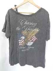 ◇ ◎ ●未使用● Θ WEGO 2WAY グラフィック ワンショル 半袖 Tシャツ カットソー サイズF アッシュブラック レディース E  【1506110010568】