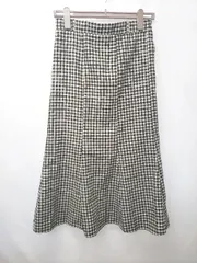 ◇ ⊂ Ｈｅｌｍ ギンガムチェック ロング マーメイド スカート サイズＭ ブラウン ミントグリーン レディース E  【1506110006554】