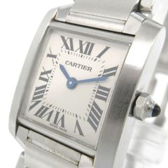 カルティエ Cartier タンクフランセーズ SM レディース ウォッチ 腕時計 白文字盤 クォーツ ローマンインデックス 管理11904