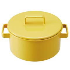 【送料無料】365methods 両手鍋 キャセロール ホーロー 20cm IH対応 オーブン可 食洗器可 イエロー YY-20C.Y