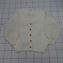 ◇ Θ PAGEBOY ページボーイ Vネック ビッグシルエット 長袖 ニット カーディガン サイズF アイボリー系 レディース E  【1509180010209】
