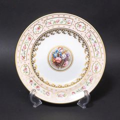希少品】ロイヤルクラウンダービー☆ダービーグリーンプレート 皿 取手