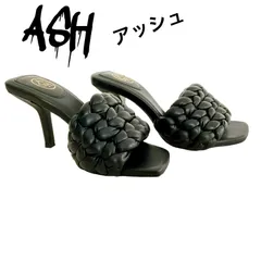 【激カワ　パデット】　ASH  （アッシュ）　パデット　ヒールサンダル　ミュール　オープンサンダル　ヒール7㎝　黒　ブラック　サイズ　37   (23.5㎝)  レディース　正規品のサムネイル