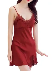 [Cocos Pygmy] [ココスピグミー] カップ付き ハーフスリップ スリップ インナースリップ インナーキャミソール レース レディース 5604 (ワインレッド, 2XL) [ワインレッド] [2XL]