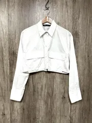 ZARA ザラ ショート丈 シャツ sizeS/白  ■◇ レディース