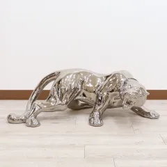 ヤマト工芸 AHURA 陶磁器 豹 イタリア製 オブジェ 置物 大型