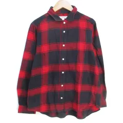 ニコアンド Niko and.. ネルシャツ カジュアルシャツ 長袖 チェック柄 3 赤 紺 レッド ネイビー /FF18
