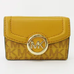 マイケルコース MICHAEL KORS JET SET FULTON MK柄 コンパクト ウォレット 三つ折り 財布 レザー 黄色系 イエロー系のサムネイル