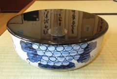 逢絢亭】茶道具 水指 高取焼 真塗の塗蓋 高取雪山 鬼丸雪山 共