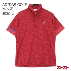 ADIDAS GOLF アディダスゴルフ 半袖ポロシャツ 総柄 レッド系 L [240001888895]#