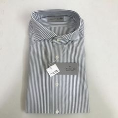Maker'sShirt 鎌倉シャツ　長袖シャツ　グレー　ストライプ　訳あり