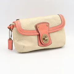 コーチ EST.1941 ベージュ×ピンク  レディースポーチ 2000000 NSK INU