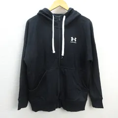 G■アンダーアーマー/UNDER ARMOUR フルジップフーディートレーニングウエア/1356400【XL】黒/LADIES/50【中古】■