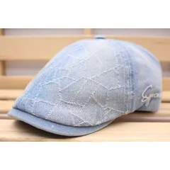 キャスケット帽子 デニム 花模様 綿 刺繍 キャップ 帽子 56cm~58cmメンズ レディース BL 新作 KC19-4