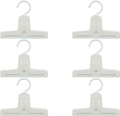 イージークリッパー 6個セット ホワイト 日本製 モノクローゼット ラック ズボン ピンチ 洗濯 タオル スラックス 衣類用ハンガー バスタオル ネクタイ 頑丈 かたくずれ防止 物干し スカート シンコハンガー(Shinkohanger) パンツ 押し入れ 収