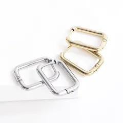 選べる2色！長方形 フープピアス ワンタッチタイプ サージカルステンレス【ste109】