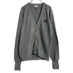 IZOD アクリル ニット セーター カーディガン M グレー アイゾッド Vネック 古着卸 アメリカ仕入 a701-5192