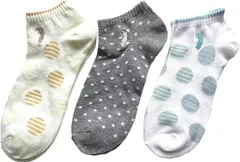 モードセレクト 靴下 レディース くるぶし ショート ソックス 夏 スポーツ 薄手 WESTERN POLO TEXAS 3足セット 柄はお任せ C59(マルチカラー,  22-24)