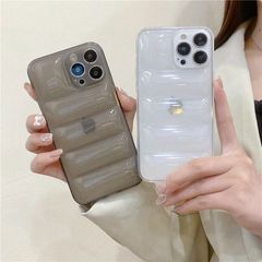 新品未使用 送料無料 iphone 15 系 ケース ダウンジャケット モコモコ マットな質感 3Dポコポコ キルティングクッション 柔らかい レザー調 ダウン iPhoneケース おしゃれ 韓国 デザイン
