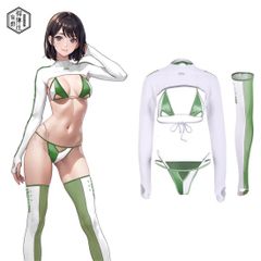 得体社 アームカバー付き水着 セット ビギニ水着 レオタード 日よけ スポーツウェア コスプレ衣装
