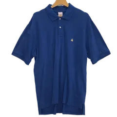 Brooks Brothers 346/ブルックスブラザーズ ゴールデンフリース ORIGINAL FIT オリジナルフィット 半袖 ポロシャツ ワンポイント刺繡 オーバーサイズ ビッグシルエット CHINA製 メンズ L ブルー