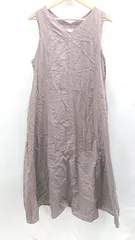◇ ⊂ UNITED ARROWS ユナイテッドアローズ 綿 ノースリーブ ロング ワンピース サイズ表記なし モカ系 レディース E  【1503060021118】