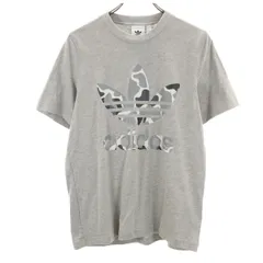 未使用 adidas アディダス トレフォイルロゴプリント 半袖 Tシャツ S グレー タグ付き メンズ 古着