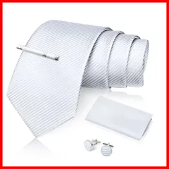 [FACIACC] 結婚式 冠婚葬祭 ネクタイ メンズ シルク チーフ タイクリップ カフスボタン4点セット ドット フォーマル 父の日 黒/シルバー