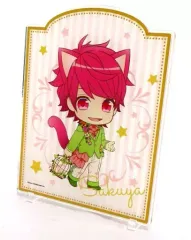 【中古】アクリルスタンド・アクリルパネル 佐久間咲也 アクリルボード 「A3!(エースリー) in ナンジャタウン -いやしの森のおもてニャし-」 ミニゲーム おもてなし フォーチュンケーキくじ spring＆summer A賞 金の王冠