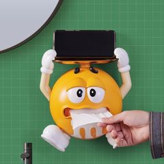 新品　m&m's エムアンドエムズ 置物 インテリア雑貨    抽紙箱 【イエロー】