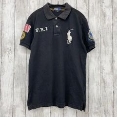 【 POLO 】インドネシアPOLO ポロシャツ ブラック FBIワッペン 刺繍入り Mサイズ