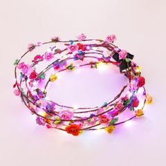 【新着商品】ンヘアバンドフラワークラウ 花輪ライト ライトアップフラワーカチューシャ パーティーヘッドドレス 9個 結婚式 花冠髪飾り ライトアップヘッドバンド 花かんむり 光る 花冠 光る髪飾り BESTOYARD
