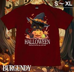 GENJU 키즈 ~ S, M, L, XL 사이즈 할로윈 고양이 고양이 호박 유령 남성 티셔츠 반팔 HALLOWEEN Harvest Festival