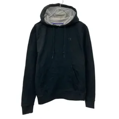 Champion 無地 スウェット パーカー S ブラック チャンピオン 裏起毛 フードツートーン ワンポイントロゴ 古着卸 アメリカ仕入 a709-5048