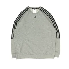 adidas アディダス ワンポイント スウェット 裏起毛 グレー XL　B202507