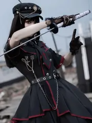 新品 未使用  新作 軍服ロリータコスプレ★ハロウィンのお出かけ＆パーティーにぴったり♪ 社交ダンスドレス ラテンダンス衣装 レッスンウェア ステージ衣装