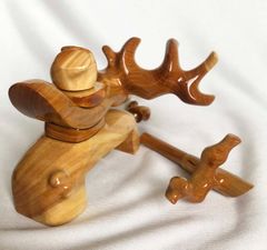 ヘラブナ万力　 天然木山檜 　弓型万力 　へら用品万力　 竿枕袋付き