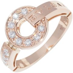ブルガリ 指輪 K18PG ダイヤ0.28ct ブルガリブルガリ パヴェダイヤ リング 347896