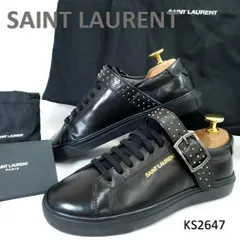 サンローラン　新品　スタッズ　ストラップ　ベルト　レザー　EU34　レースアップ