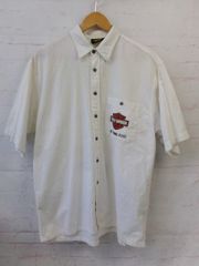 【中古】HARLEY DAVIDSON ﾊｰﾚｰﾀﾞﾋﾞｯﾄﾞｿﾝ 半袖ｼｬﾂ ﾊﾞｯｸﾌﾟﾘﾝﾄ 胸ﾎﾟｹｯﾄ US古着 ﾎﾜｲﾄ L 991865154