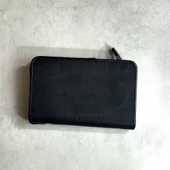 PRADA プラダ / ジャガードロゴLジップウォレット 二つ折り財布 ナイロン ジャガード サフィアーノレザー ブラック SAFFIANO