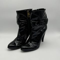 MARC BY MARC JACOBS　マークバイマークジェイコブス　ショートブーツ　エナメル　ブラック　サイズ37　あ250126-1