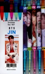 BTS JIN ジン グッズ ボールペン 5本セット + ステッカー K-POP