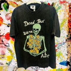 バタフライ スカル ケミカルウォッシュ リプリント Tシャツ 半袖 メンズ 新品 骸骨 Tシャツ カットソー メンズ 半袖 ハイデザイン 個性的 新品未使用 レトロ 個性的 奇抜 エモい カットソー 攻め 前衛的 衣類 トップス お洒落 ハイデザイン